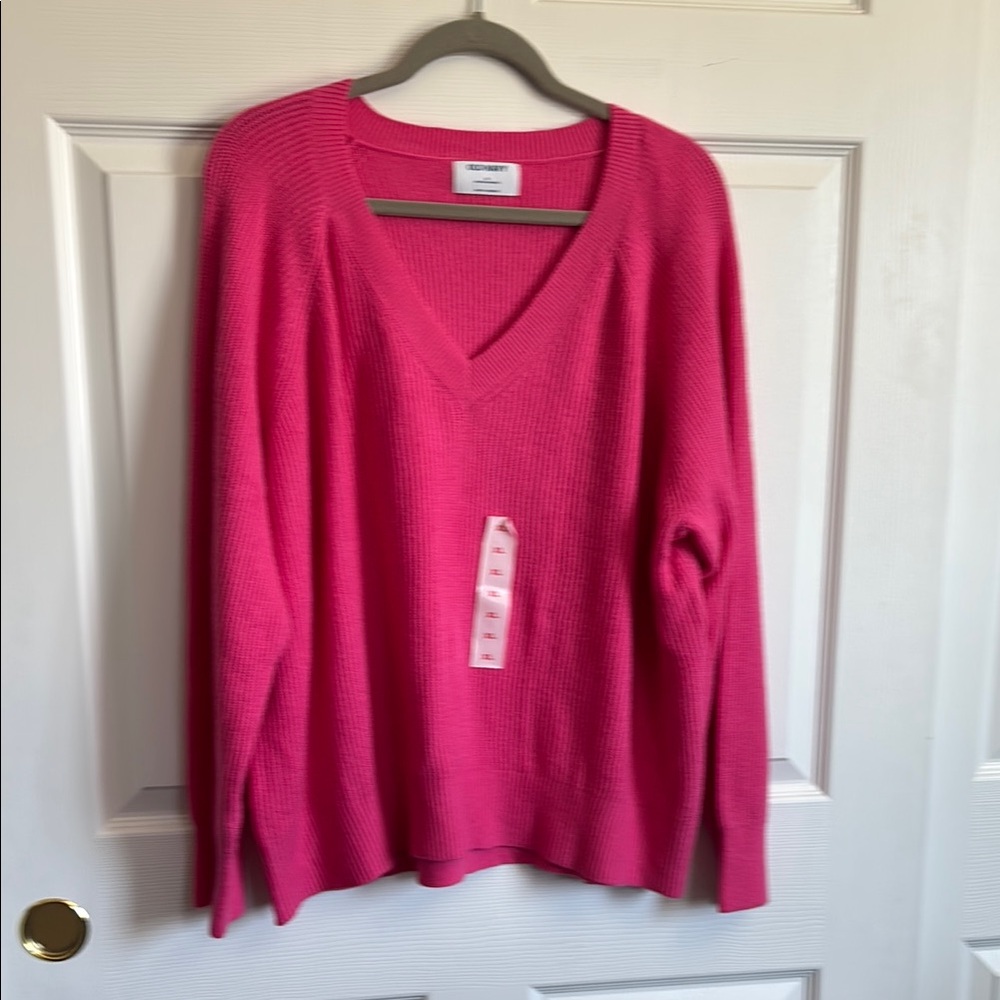 Old Navy Pink V-Neck Sweater Lightweight Knit